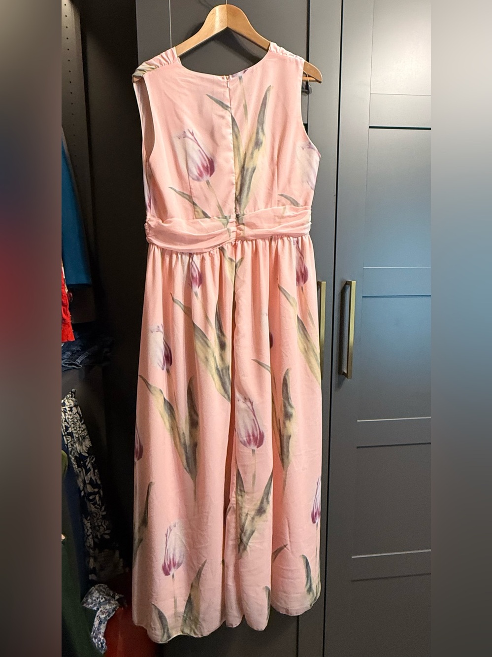 Women's Pink Floral Maxi Dress